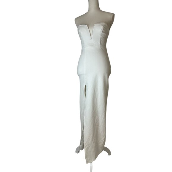 superdown Gianna Sweetheart Slit Gown in White Small New Womens Maxi Long Dress - Picture 4 of 11